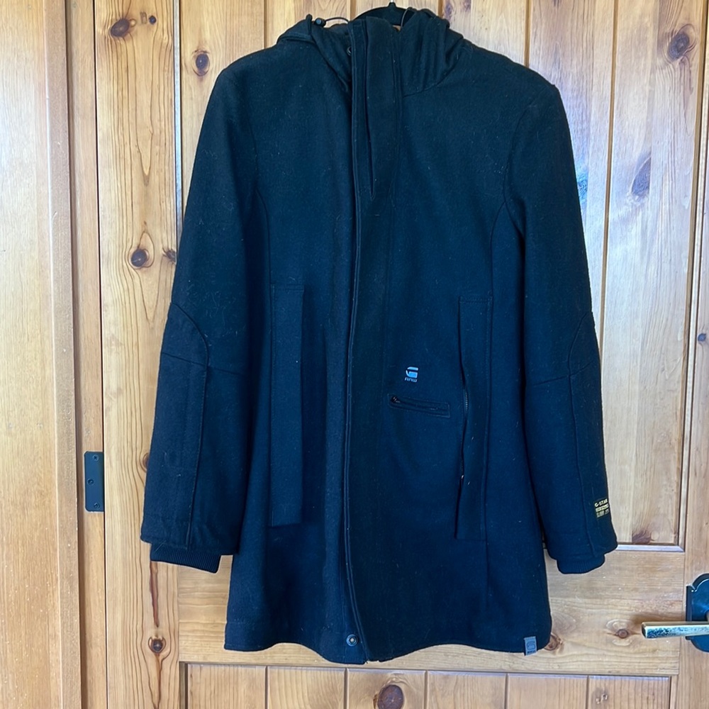 G-star raw wool thigh length coat. Medium